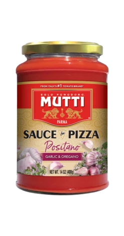 Mutti Sauce For Pizza Positano, Garlic & Oregano, 14 Oz | 400g