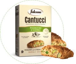Falcone Cantuccini Pistachio And Citron Cantucci, 7 Oz -Piccolos Gastronomias scatola cantucci pistacchio