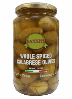Sanniti Whole Spiced Calabrese Olives Jar, 20 Oz Jar