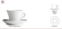 Nuova Point Trieste White Cappuccino Cups And Saucers - Set Of 6