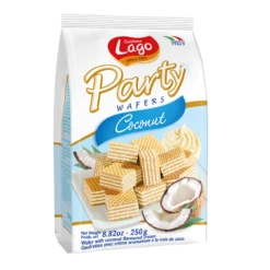 Lago Party Wafers Coconut, 8.82 Oz | 250g