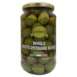 Sanniti Whole Castelvetrano Green Olives Jar, 20 Oz Jar